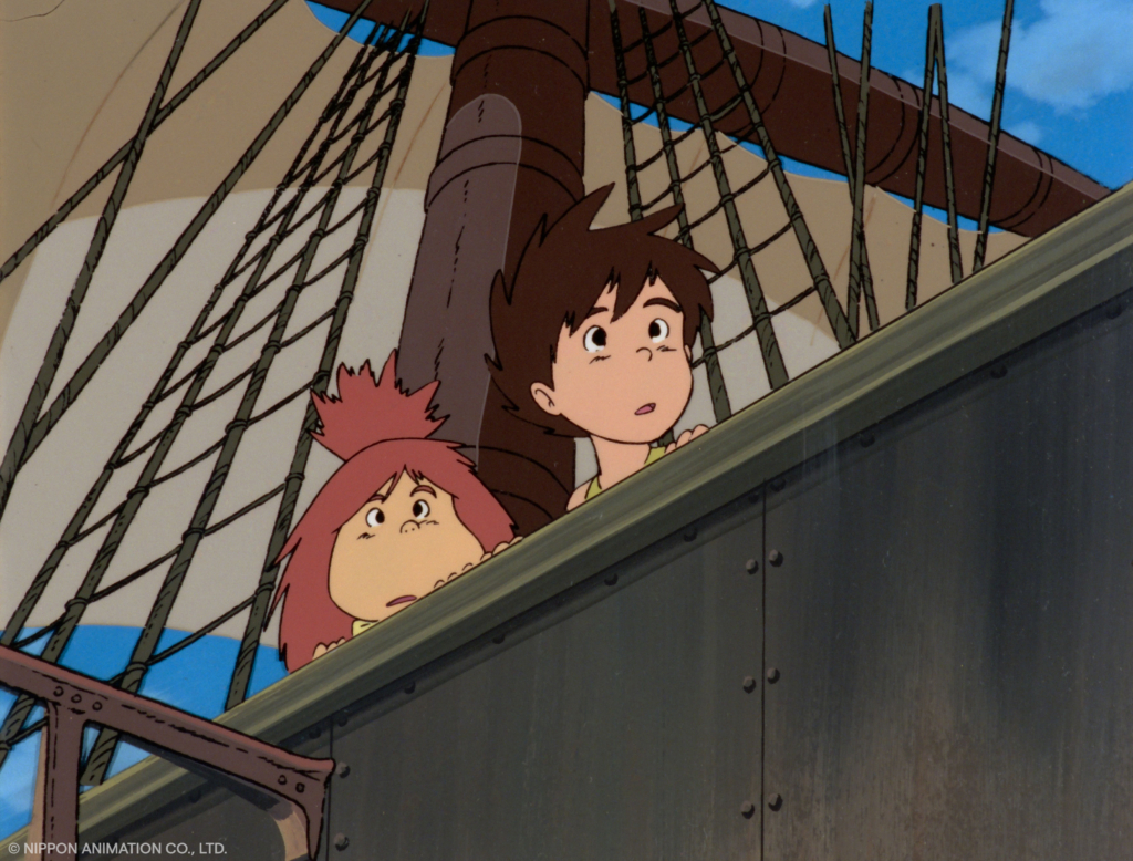 Future Boy Conan Episode 4 image on boat with Jimsy.