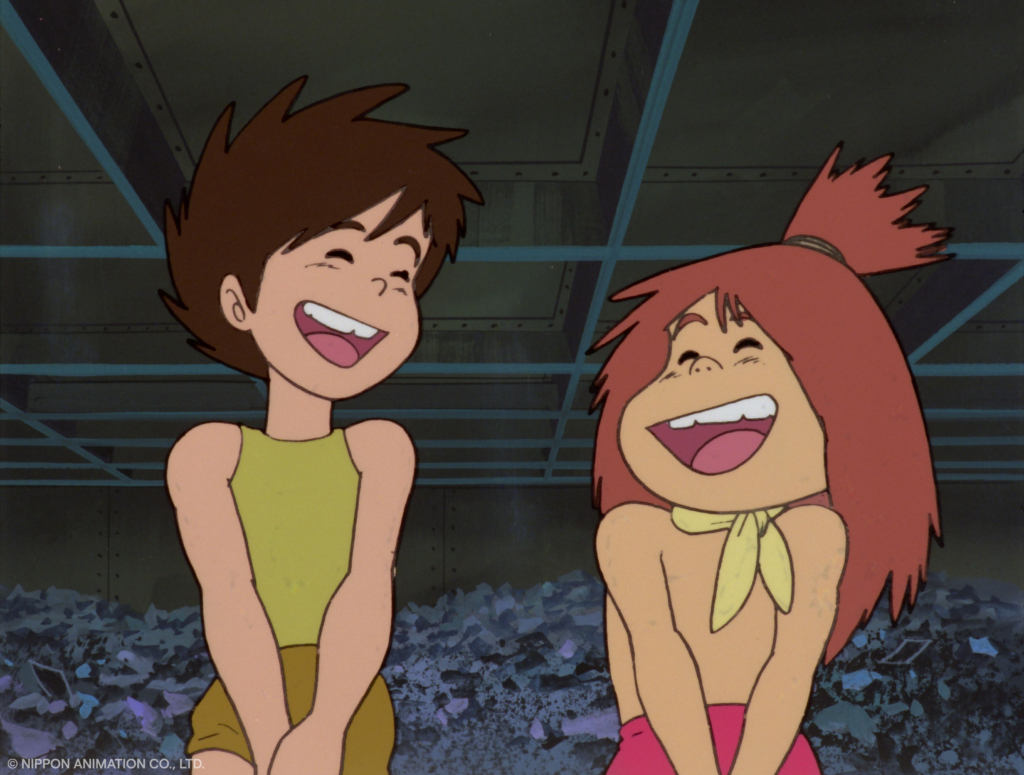 Future Boy Conan Episode 4 image laughing with Jimsy.